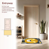 Ultra Soft Area Rug, Non Slip, Stain Resistant, Washable Area Rugs for Living Room, Bedroom, Playful Cartoon Animal Motif(Yellow)
