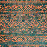 Ultra Soft Area Rug, Non Slip, Stain Resistant, Washable Area Rugs for Living Room, Bedroom, Vibrant Circular Tribal Aesthetic(Blue)