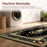 Ultra Soft Area Rug, Non Slip, Stain Resistant, Washable Area Rugs for Living Room, Bedroom, Gothic Earthy Animal Motif(Black)