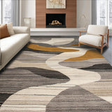Ultra Soft Area Rug, Non Slip, Stain Resistant, Washable Area Rugs for Living Room, Bedroom, Elegant Warm Palette Textured Design(Gray)