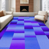 Ultra Soft Area Rug, Non Slip, Stain Resistant, Washable Area Rugs for Living Room, Bedroom, Contemporary Ogee Design with Depth(Purple)