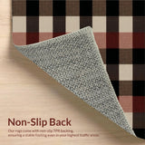 Ultra Soft Area Rug, Non Slip, Stain Resistant, Washable Area Rugs for Living Room, Bedroom, Playful Vintage Plaid Seasonal Touch(Brown)