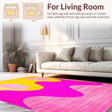 Ultra Soft Area Rug, Non Slip, Stain Resistant, Washable Area Rugs for Living Room, Bedroom, Delicate Cozy Blush Hue Fusion(Yellow)