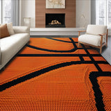 Ultra Soft Area Rug, Non Slip, Stain Resistant, Washable Area Rugs for Living Room, Bedroom, Chic Athletic Motif Ensemble(Orange)