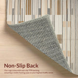 Ultra Soft Area Rug, Non Slip, Stain Resistant, Washable Area Rugs for Living Room, Bedroom, Cozy Neutral Tones Tiled Motif(Beige)