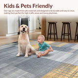 Ultra Soft Area Rug, Non Slip, Stain Resistant, Washable Area Rugs for Living Room, Bedroom, Contemporary Grey Abstract Harmony(Gray)