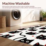 Ultra Soft Area Rug, Non Slip, Stain Resistant, Washable Area Rugs for Living Room, Bedroom, Cute Animal Character Bath Decor(Black)