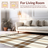 Sophisticated Warm Beige with Textured Plaid and Fine Tartan Stripes(Beige)