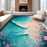 Ultra Soft Area Rug, Non Slip, Stain Resistant, Washable Area Rugs for Living Room, Bedroom, Retro Honeycomb Non-Slip Bedroom Area Carpet(Blue)