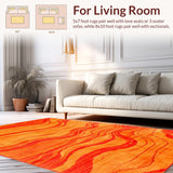 Ultra Soft Area Rug, Non Slip, Stain Resistant, Washable Area Rugs for Living Room, Bedroom, Artistic Fluffy Gradient Design(Orange)
