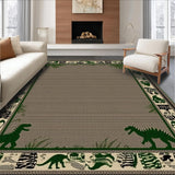 Ultra Soft Area Rug, Non Slip, Stain Resistant, Washable Area Rugs for Living Room, Bedroom, Lively Nature-Inspired Dinosaur Pattern(Gray)