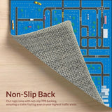 Ultra Soft Area Rug, Non Slip, Stain Resistant, Washable Area Rugs for Living Room, Bedroom, Vibrant Blue Gray Traffic Pattern(Blue)