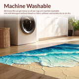 Ultra Soft Area Rug, Non Slip, Stain Resistant, Washable Area Rugs for Living Room, Bedroom, Beach-Themed Nautical Kitchen Stain-Resistant Carpet(Blue)