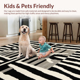 Ultra Soft Area Rug, Non Slip, Stain Resistant, Washable Area Rugs for Living Room, Bedroom, Contemporary Abstract Animal Motif(Black)