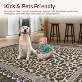 Ultra Soft Area Rug, Non Slip, Stain Resistant, Washable Area Rugs for Living Room, Bedroom, Sleek Modern Feline Print(Gray)