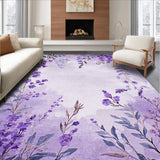 Ultra Soft Area Rug, Non Slip, Stain Resistant, Washable Area Rugs for Living Room, Bedroom, Eclectic Boho Leafy Patterns(Purple)