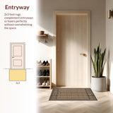 Ultra Soft Area Rug, Non Slip, Stain Resistant, Washable Area Rugs for Living Room, Bedroom, Elegant Geometric Area Featuring High Contrast Details(Beige)