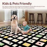 Ultra Soft Area Rug, Non Slip, Stain Resistant, Washable Area Rugs for Living Room, Bedroom, Quirky Modern Abstract Pattern(Beige)
