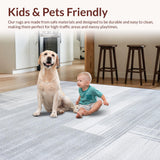 Ultra Soft Area Rug, Non Slip, Stain Resistant, Washable Area Rugs for Living Room, Bedroom, Sleek Neutral Shaggy Elegance(Gray)