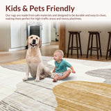 Ultra Soft Area Rug, Non Slip, Stain Resistant, Washable Area Rugs for Living Room, Bedroom, Boho Chic Area Abstract Beige and Cream Color Fusion(Beige)