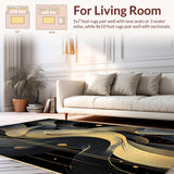 Ultra Soft Area Rug, Non Slip, Stain Resistant, Washable Area Rugs for Living Room, Bedroom, Refined Contemporary Tiled Aesthetics(Gold)