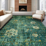 Ultra Soft Area Rug, Non Slip, Stain Resistant, Washable Area Rugs for Living Room, Bedroom, Boho Garden Rug(Blue)