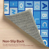 Ultra Soft Area Rug, Non Slip, Stain Resistant, Washable Area Rugs for Living Room, Bedroom, Bright Playful Typography Theme(Blue)