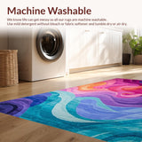 Ultra Soft Area Rug, Non Slip, Stain Resistant, Washable Area Rugs for Living Room, Bedroom, Charming Colorful Shag Texture(Purple)