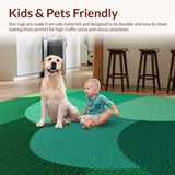 Ultra Soft Area Rug, Non Slip, Stain Resistant, Washable Area Rugs for Living Room, Bedroom, Modern Green Abstract Living Room Washable Rug(Green)