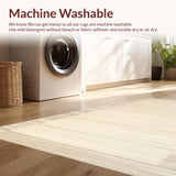 Ultra Soft Area Rug, Non Slip, Stain Resistant, Washable Area Rugs for Living Room, Bedroom, Sleek Contemporary Beige Textural Harmony(Beige)