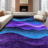 Ultra Soft Area Rug, Non Slip, Stain Resistant, Washable Area Rugs for Living Room, Bedroom, Chic Purple and Blue Harmony(Purple)
