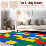 Ultra Soft Area Rug, Non Slip, Stain Resistant, Washable Area Rugs for Living Room, Bedroom, Youthful Engaging Play Space Decor(Yellow)