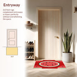 Ultra Soft Area Rug, Non Slip, Stain Resistant, Washable Area Rugs for Living Room, Bedroom, Radiant Festive Fruit Palette(Red)