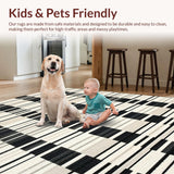 Contemporary Black And White Striped For Versatile Decor(Beige)