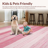 Ultra Soft Area Rug, Non Slip, Stain Resistant, Washable Area Rugs for Living Room, Bedroom, Dusty Rose Modern Minimalist Appeal(Pink)