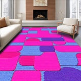 Ultra Soft Area Rug, Non Slip, Stain Resistant, Washable Area Rugs for Living Room, Bedroom, Cute Minimalist Floral Geometry(Pink)