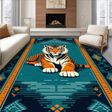Ultra Soft Area Rug, Non Slip, Stain Resistant, Washable Area Rugs for Living Room, Bedroom, Vibrant Soft Animal Aesthetic(Blue)