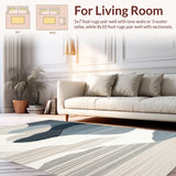 Ultra Soft Area Rug, Non Slip, Stain Resistant, Washable Area Rugs for Living Room, Bedroom, Artistic Cream Ogee Patterned Piece(Beige)
