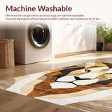 Ultra Soft Area Rug, Non Slip, Stain Resistant, Washable Area Rugs for Living Room, Bedroom, Stylish Round Nature Motif(Brown)