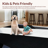 Ultra Soft Area Rug, Non Slip, Stain Resistant, Washable Area Rugs for Living Room, Bedroom, Modern Striking Monochrome Design(Black)