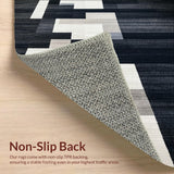 Ultra Soft Area Rug, Non Slip, Stain Resistant, Washable Area Rugs for Living Room, Bedroom, Striped Elegance Rug(Black)
