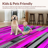 Ultra Soft Area Rug, Non Slip, Stain Resistant, Washable Area Rugs for Living Room, Bedroom, Playful Youthful Patterned Accent(Pink)