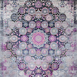 Ultra Soft Area Rug, Non Slip, Stain Resistant, Washable Area Rugs for Living Room, Bedroom, Boho Mosaic Area Rug Featuring Distressed Medallions And Artistic Symmetry(Gray)
