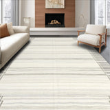 Ultra Soft Area Rug, Non Slip, Stain Resistant, Washable Area Rugs for Living Room, Bedroom, Classic Neutral Striped Elegance(Beige)