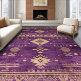 Ultra Soft Area Rug, Non Slip, Stain Resistant, Washable Area Rugs for Living Room, Bedroom, Elegant Earthy Color Harmony(Purple)