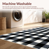 Ultra Soft Area Rug, Non Slip, Stain Resistant, Washable Area Rugs for Living Room, Bedroom, Modern Vintage Shaggy Bedroom Carpet(Black)