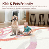 Ultra Soft Area Rug, Non Slip, Stain Resistant, Washable Area Rugs for Living Room, Bedroom, Playful Bow Outline Rug Highlighting Curvy Ribbons and Coquette Charm(Pink)