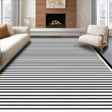 Ultra Soft Area Rug, Non Slip, Stain Resistant, Washable Area Rugs for Living Room, Bedroom, Contemporary Black & White Area Rug Bold Stripe Design(Black)
