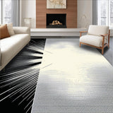 Ultra Soft Area Rug, Non Slip, Stain Resistant, Washable Area Rugs for Living Room, Bedroom, Sleek Minimalist Black and White Style(Black)