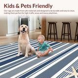 Ultra Soft Area Rug, Non Slip, Stain Resistant, Washable Area Rugs for Living Room, Bedroom, Contemporary Grey Starfish Aesthetic(Blue)